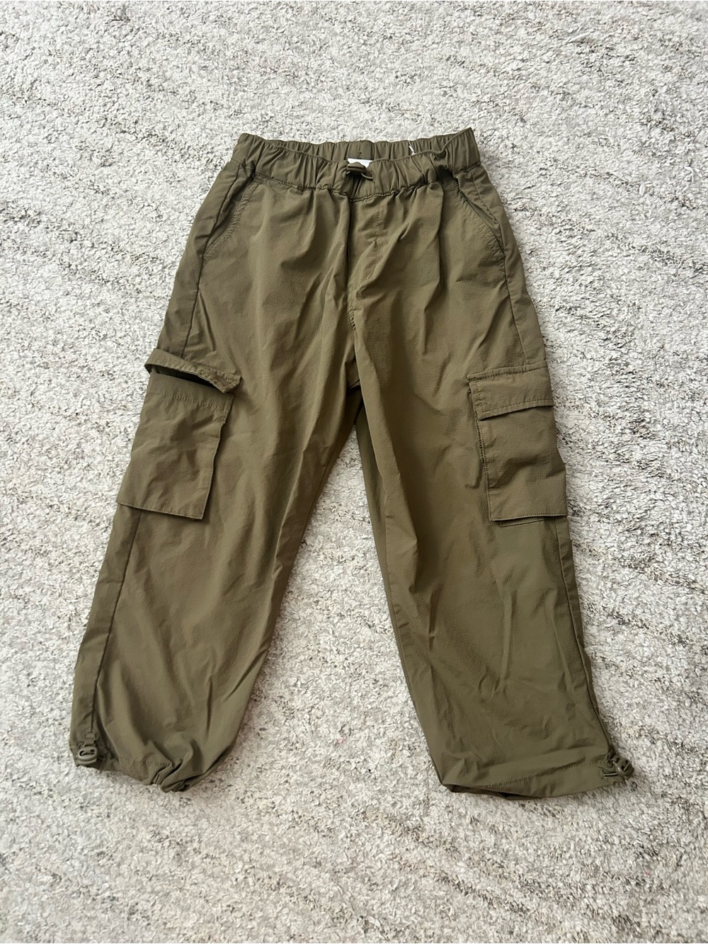 Zara Boys Olive Cargo Jogger Pants - Casual Utility Style Size 6